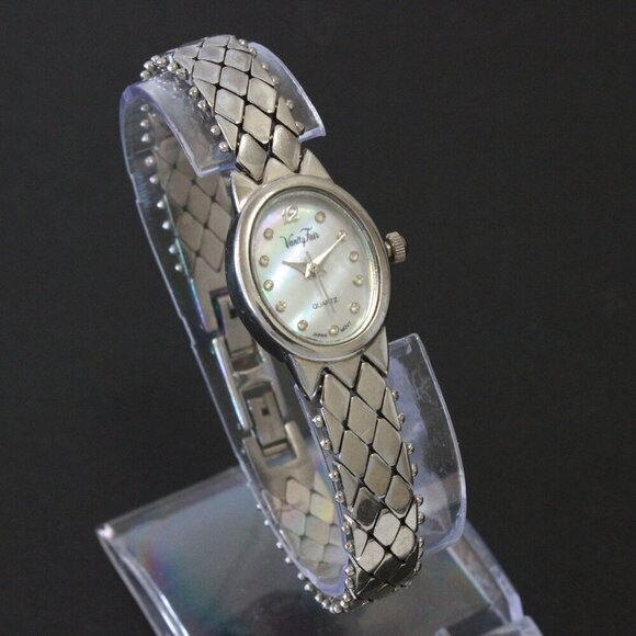 Vintage Ladies Vanity Fair Quartz Watch Mother Of Pearl Dial Stainless Bracelet - Picture 2 of 13